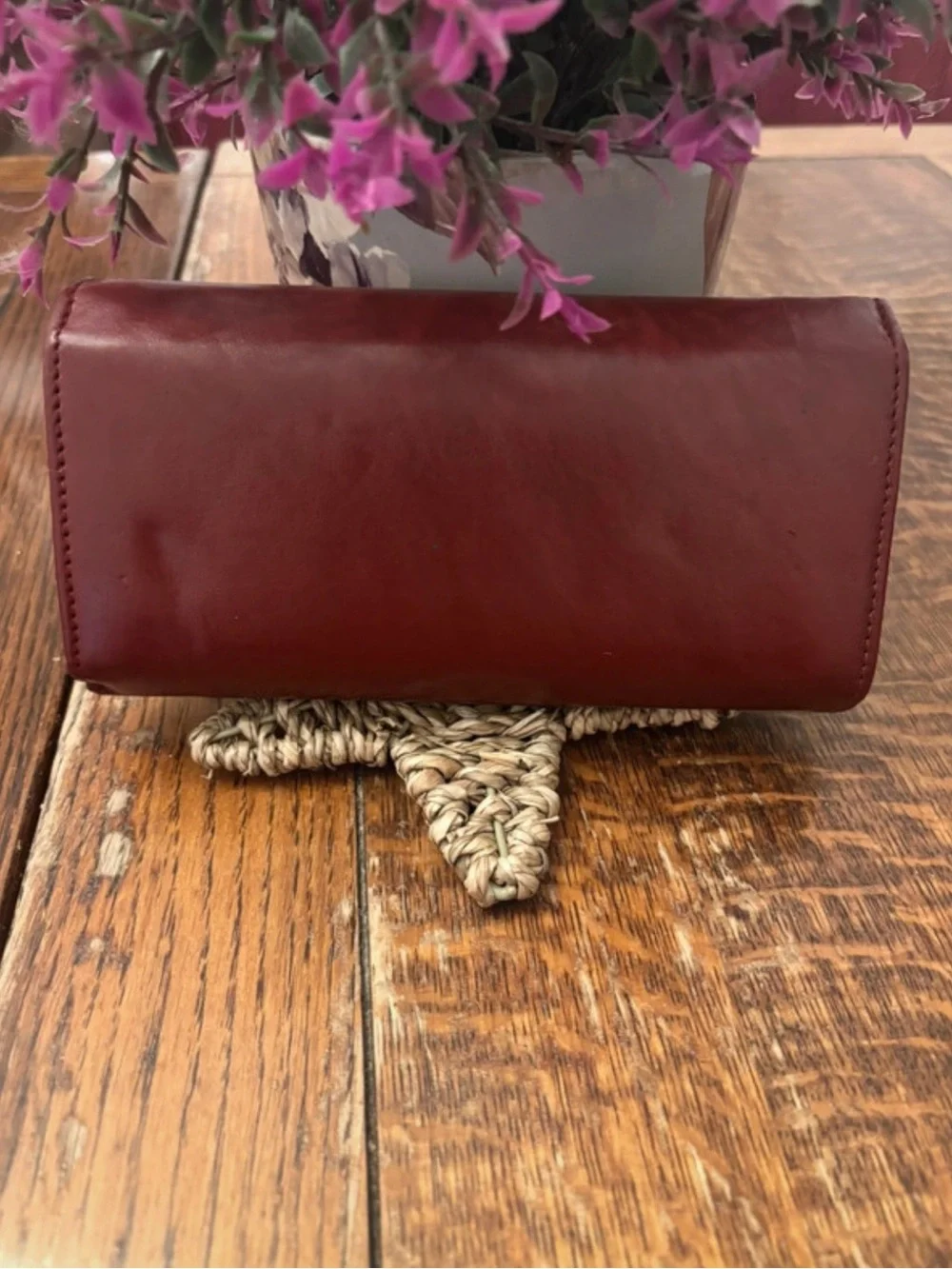 Dooney & Bourke Burgundy Leather Logo Wallet/clutch
